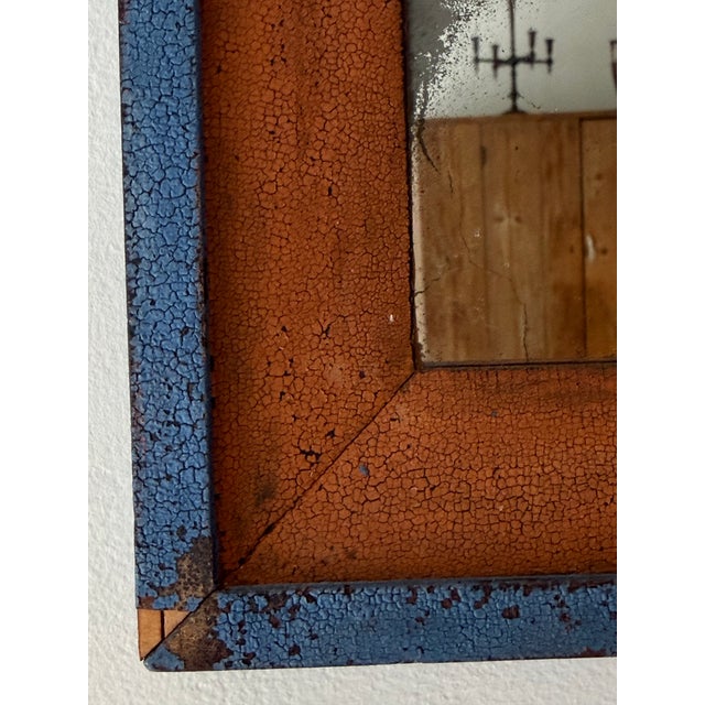 Folk Art Painted Wall Mirror For Sale In Boston - Image 6 of 9