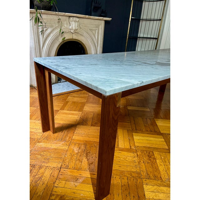 Wood Mapp Carrara Marble Top Dining Table by Vincent Chia | Design Within Reach For Sale - Image 7 of 13