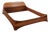 Italian Curved Walnut Bed Frame with Storage Headboard, 1970s For Sale