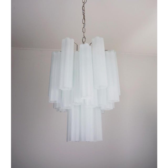 Metal Albaster Murano Glass Chandelier, 1990 For Sale - Image 7 of 13