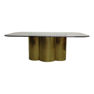Custom Brass Quatrefoil Cloud Dining Table Base For Sale