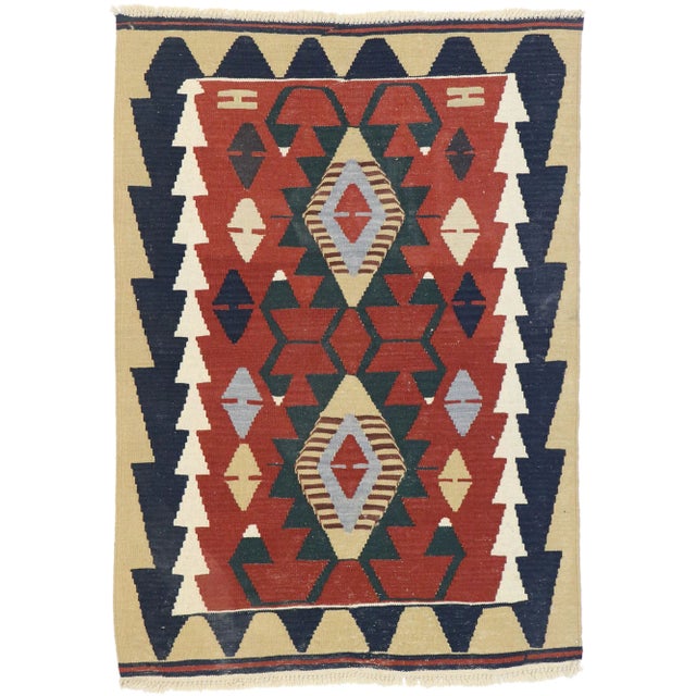 Vintage Persian Shiraz Kilim Rug - 03'00 X 04'02 For Sale - Image 9 of 9