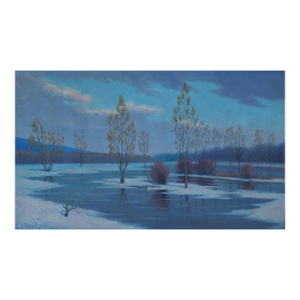 Ukrainian Impressionism Painting, River Vorskla Landscape, 1986 45-75