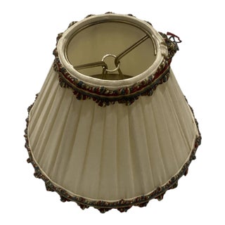 Vintage Classic Empire Style Pleated Lamp Shade With Trim For Sale