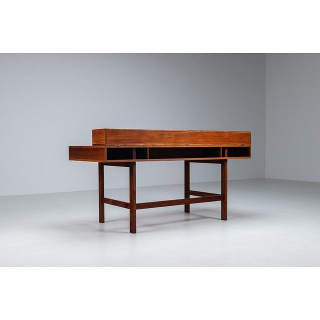 Flip-Top Partners Desk in Rosewood attributed to Peter Løvig Nielsen for Løvig, Denmark, 1960 For Sale - Image 11 of 18