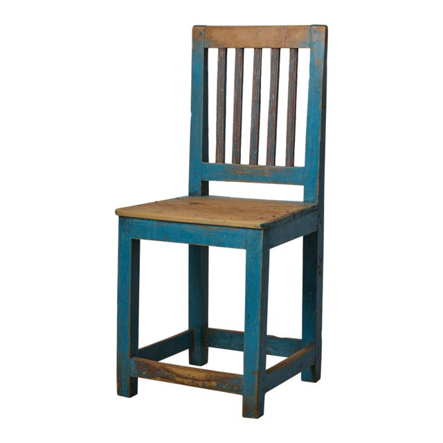 Blue Antique Northern Swedish Blue Country Chair For Sale - Image 8 of 8