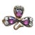 Antique Amethyst and Crystal Clover Pin For Sale