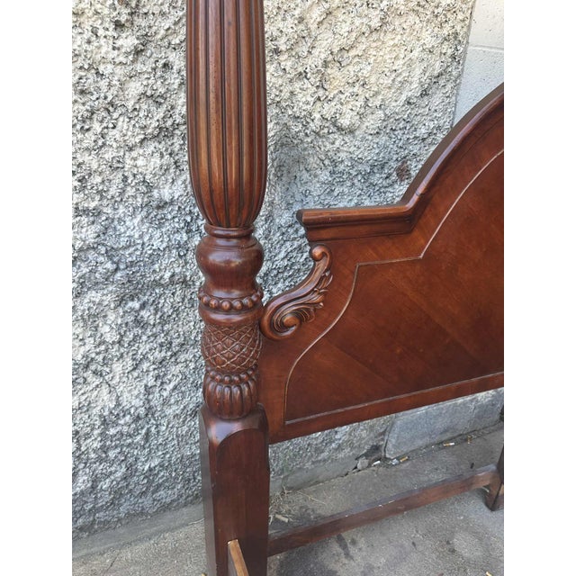 Late 20th Century King Size Cherry Wood Four Poster Bed - Vintage Late 20th Century For Sale - Image 5 of 7