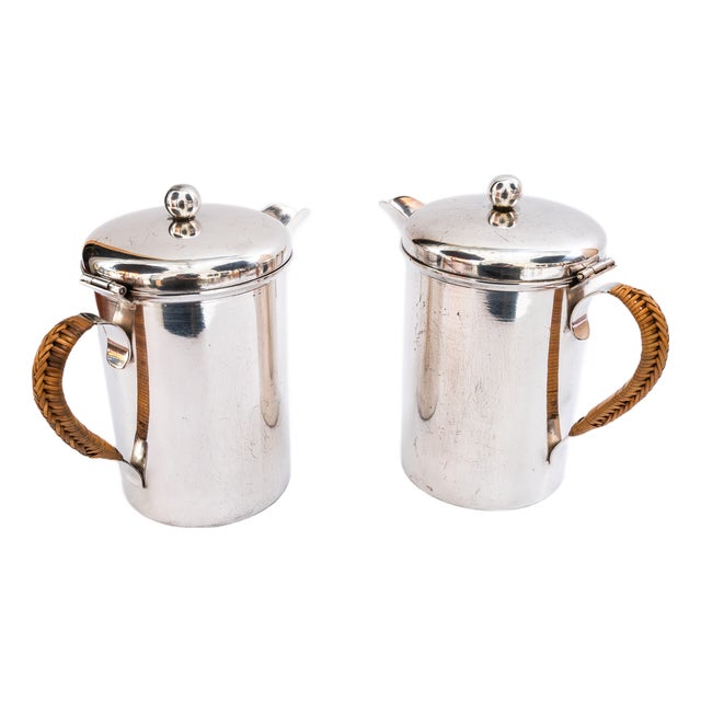 Art Deco Silvered Cans, Vienna, 1920s, Set of 2 For Sale