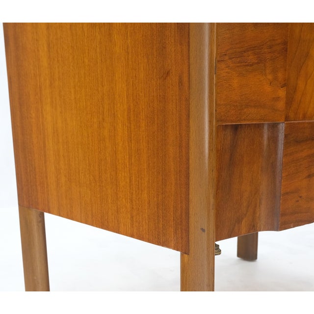 Brown Pair Swedish Walnut Birch Int Block Front Door End Side Tables Night Stands Mint For Sale - Image 8 of 13