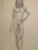 Frank J. Bette "Hand on Hip Male Nude" c. 1970's Charcoal and Ink on paper 11.75"x18" unframed Signed lower right...