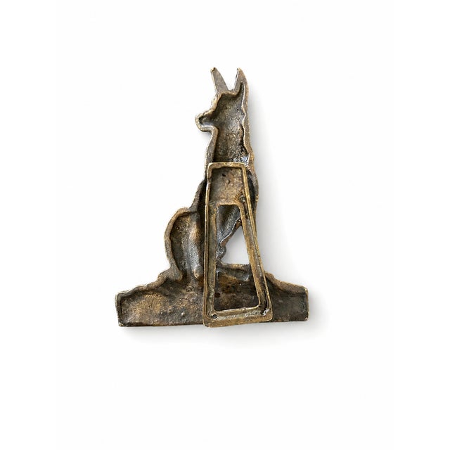 Mid 20th Century Vintage Brass Alsatian Wolf Dog Door Knocker | German Shepherd Architectural Hardware For Sale - Image 5 of 5