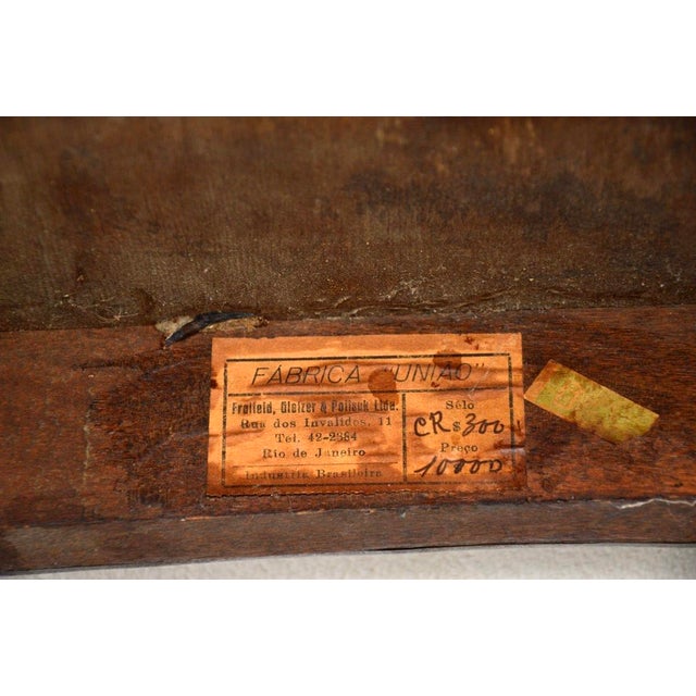 Antique Portuguese Embossed Leather and Walnut Dining Chairs, 1880, Set of 6 For Sale - Image 16 of 17