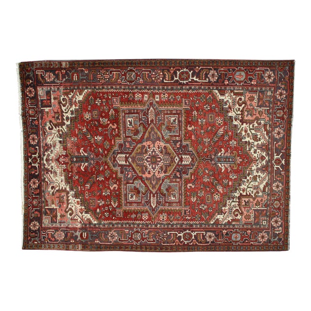 Vintage Persian Heriz Rug - 07'05 X 10'04 For Sale