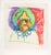 Brightly colored portrait by Michael William Eggleston (American, 20th Century). A woman with a large green hairdo is...