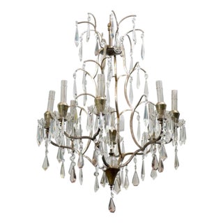 Mid 20th Century Swedish 8-Light Brass Chandelier For Sale