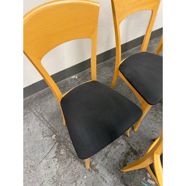 Black Antonio Sibau for Room & Board Venice Italian Beechwood Dining Chairs, Set of Six For Sale - Image 8 of 13