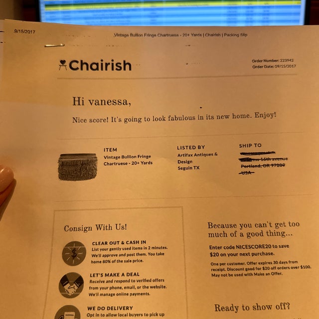 Vintage Bullion Fringe Chartreuse, 20 Yards For Sale In Portland, OR - Image 6 of 6