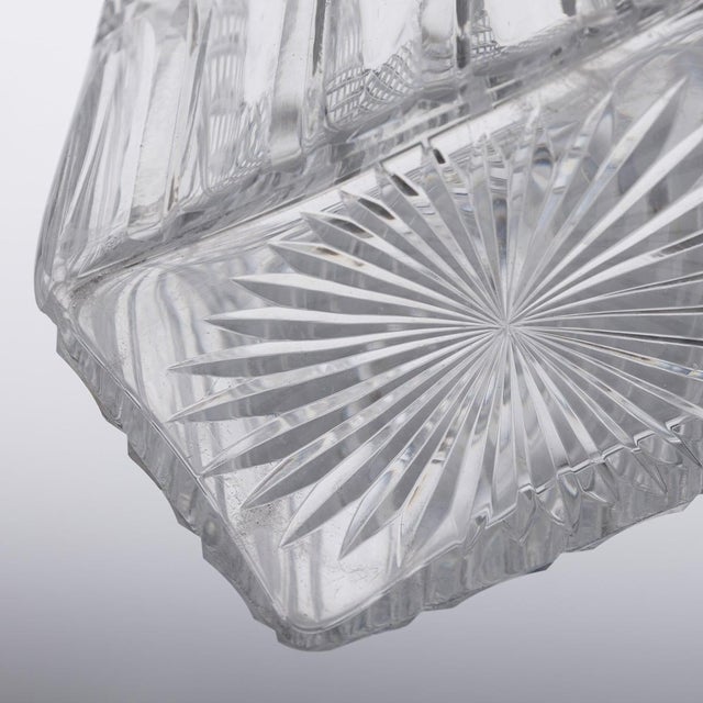 1920s Antique English Locking Decanters in Silver and Cut Glass, 1925, Set of 2 For Sale - Image 5 of 18