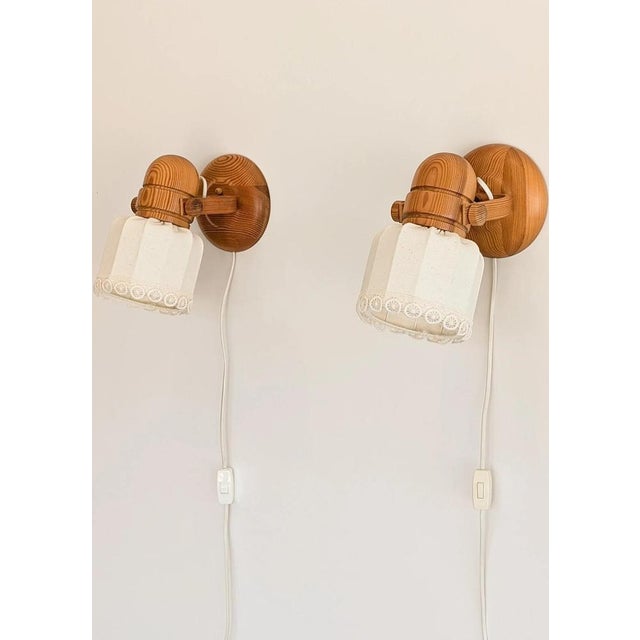 Swedish Pine Wall Lamps from Markslöjd, 1970s, Set of 2 For Sale - Image 3 of 13