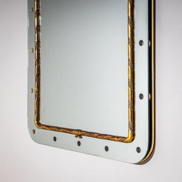 Mid-Century Modern Large Wall Mirror, Italy, Mid-20th Century For Sale - Image 3 of 11
