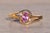 Cinco Calle: Pink Sapphire and Natural Diamond Ring in Yellow Gold For Sale - Image 9 of 11