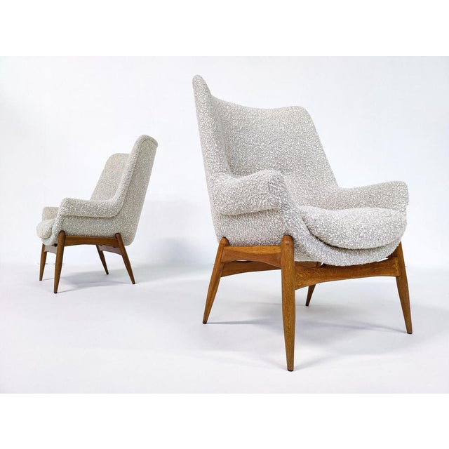 Set of Mid-Century Modern Hungarian Armchairs in Beige Fabric by Julia Gaubek, 1950 For Sale - Image 3 of 11