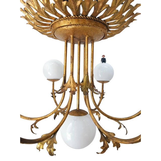 Hollywood Regency Regency Style Chandelier, 1950s For Sale - Image 3 of 10