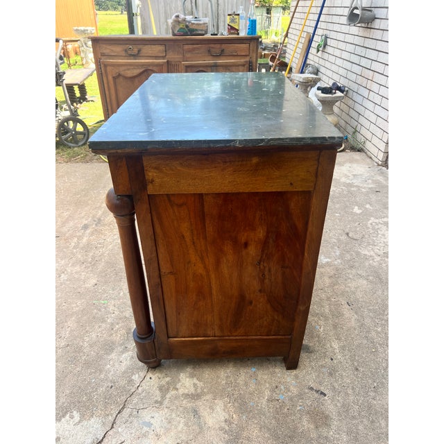 French 19th Century Empire Burl Walnut Marble Top Chest of Drawers For Sale - Image 4 of 12
