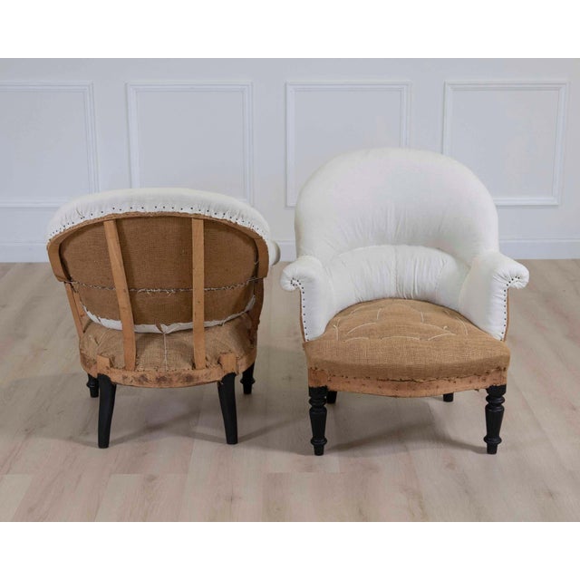 Wood Pair of 19th Century French Chairs, Ready to Upholster For Sale - Image 7 of 8