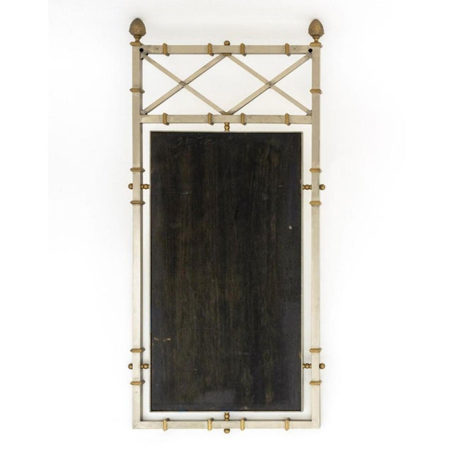 Late 20th Century Maison Jansen Style Steel & Brass Mirror For Sale - Image 5 of 5