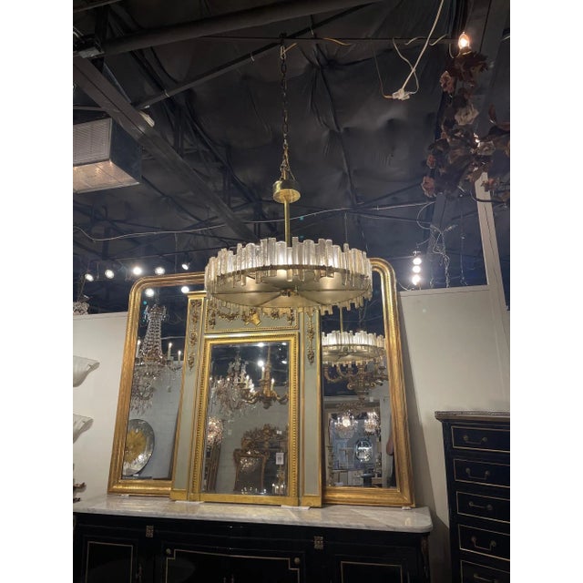 Modern Modern Murano Glass & Brass Chandelier For Sale - Image 3 of 10