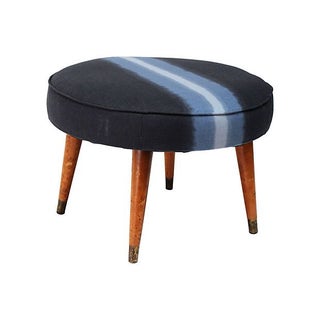 Mid-Century Upholstered Footstool For Sale