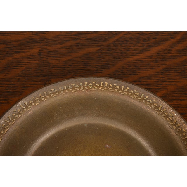 Tiffany Studios New York Bronze Shallow Bowl or Plate With Decorative Border For Sale In South Bend - Image 6 of 13