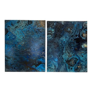 A Pair of Contemporary Abstract Expressionist Original Oil Paintings For Sale