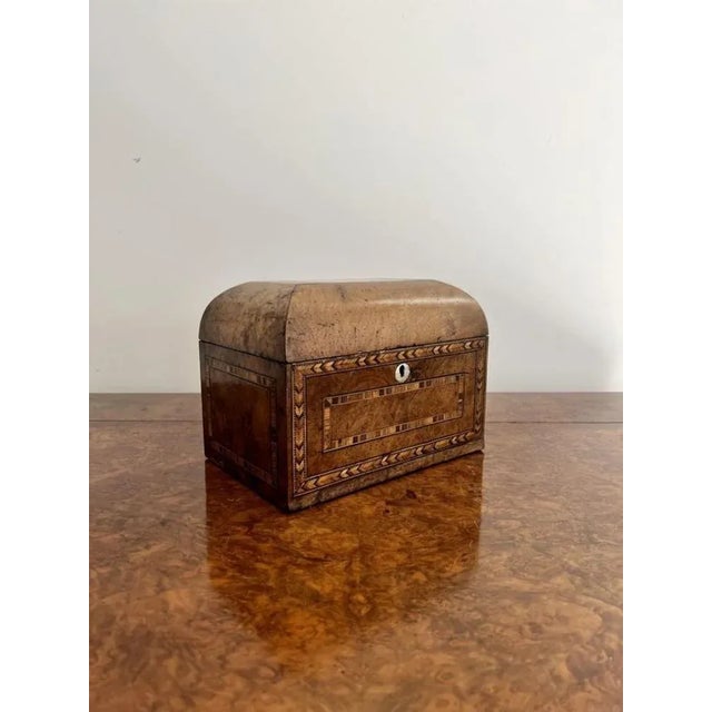 Late 19th Century Antique Victorian Tunbridge Ware Inlaid Tea Caddy, 1880s For Sale - Image 5 of 8