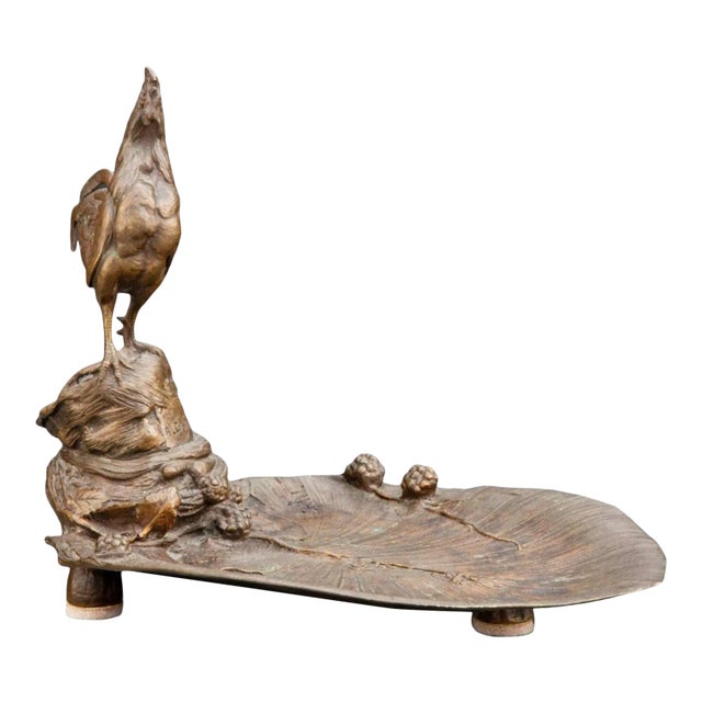 19th Century Auguste Nicolas Cain Signed Bronze Tray For Sale