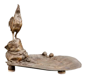 19th Century Auguste Nicolas Cain Signed Bronze Tray