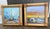 Coastal Oil Coastal Paintings in Thick Bamboo Frames. Pair For Sale - Image 3 of 12