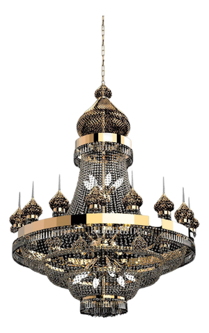 Doha 34 Lights Cascading Chandelier in Polished Chrome and Crystal by Aggiolight