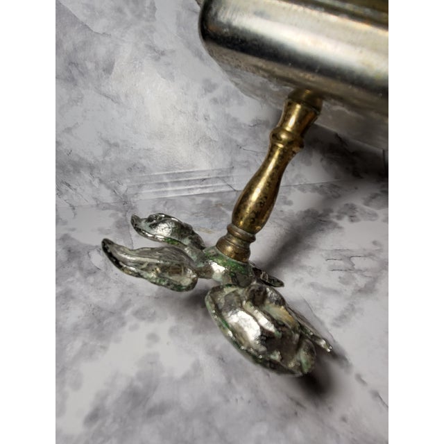 Mid 19th Century Silver and Brass Pedestal Soap Dish Floral Motifs For Sale - Image 5 of 12