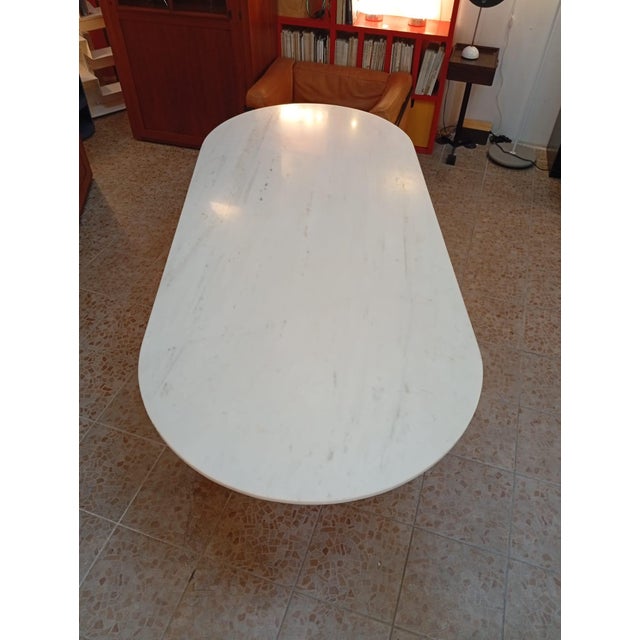 Vintage Model 302 Table with Marble Top by Angelo Mangiarotti for Bernini, 1950s, in Very Good conditions. Designed 1950...