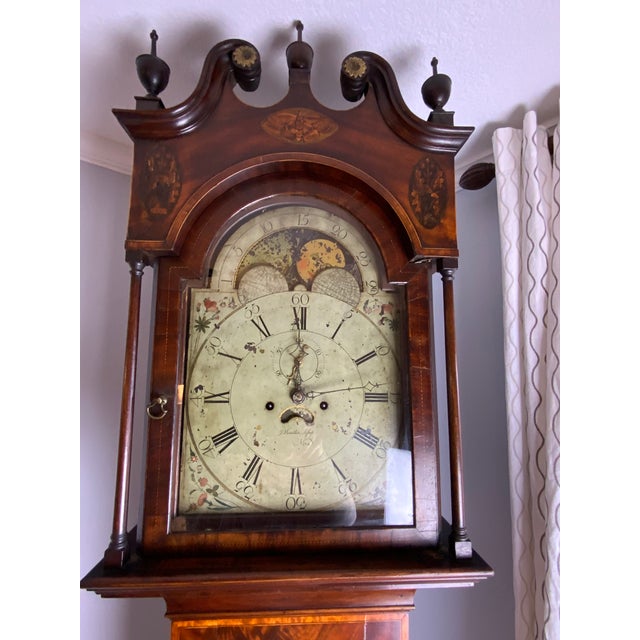 Johnathan Jessop ( 1796-1859 York Pennsylvania Tall Case Clock with a beautifully decorated inlay Mahogany case standing...