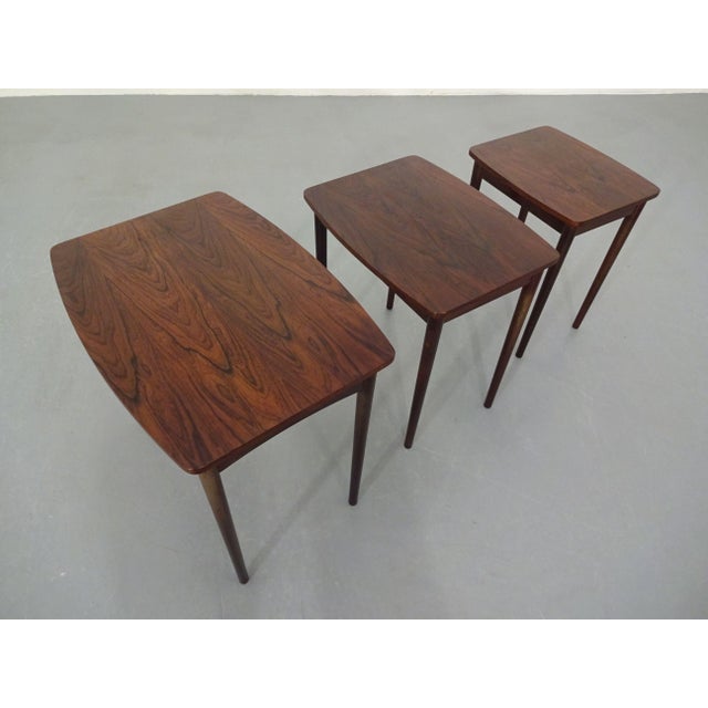 Danish Rosewood Nesting Tables, 1960s, Set of 3 For Sale - Image 12 of 16