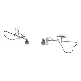 Model 1144 Wall Lamps by Tito Agnoli for O-Luce, 1950s, Set of 2 For Sale