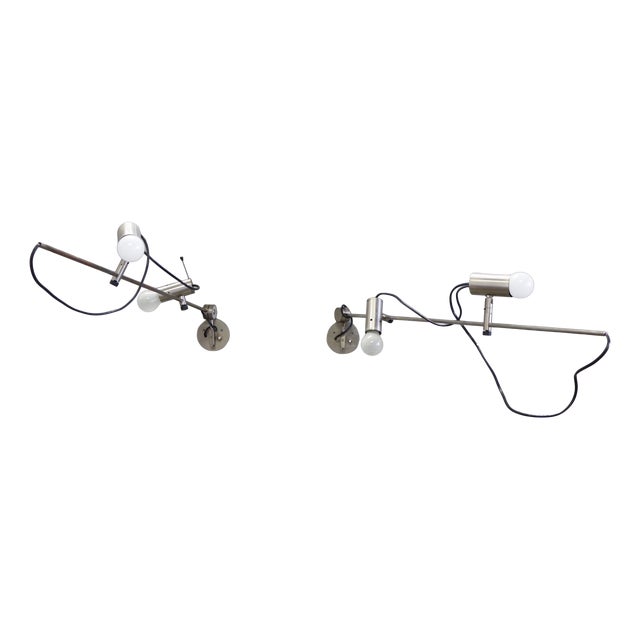 Model 1144 Wall Lamps by Tito Agnoli for O-Luce, 1950s, Set of 2 For Sale