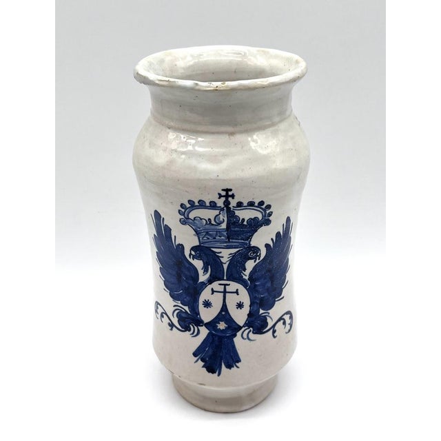 Antique Historicism Majolica Apothecary Vase, Faenza, Italy, 1900s For Sale - Image 4 of 15