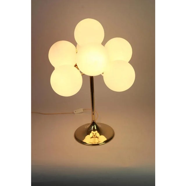 White Atomic Brass Table Lamp, Switzerland, 1960s For Sale - Image 8 of 10