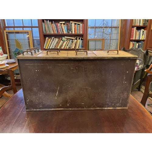 Antique Frank Lloyd Wright Larkin Building Metal Built in Filing Cabinet Unit For Sale In Minneapolis - Image 6 of 12