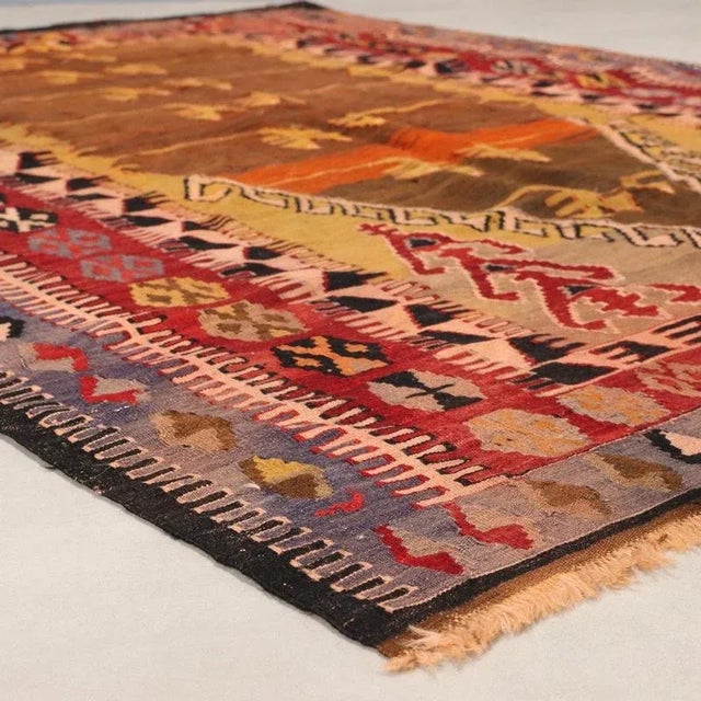 Kilim Rug in Wool For Sale - Image 4 of 10